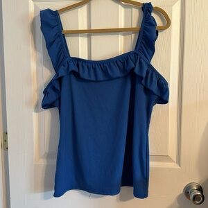 Square neck ruffle tank